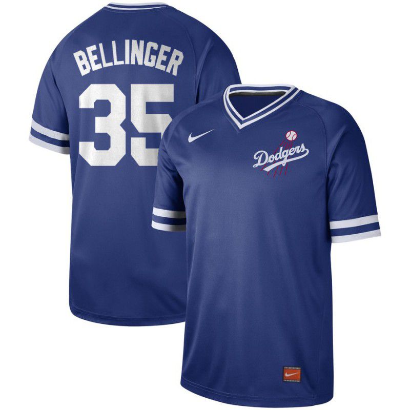 Men Los Angeles Dodgers #35 Bellinger Blue Nike Cooperstown Collection Legend V-Neck MLB Jersey